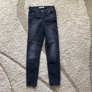 Topshop charcoal colored skinny jeans